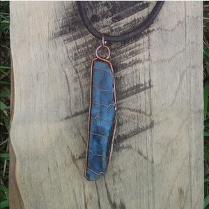 labradorite copper wire handmade necklace